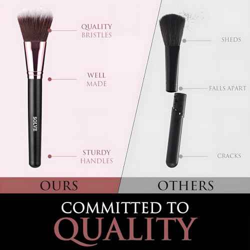 SOLVE Makeup Brushes, 16 Pcs Premium Synthetic Make up Brushes with Black Travel Case, Makeup Brush Set for Foundation Powder Concealers Eyeshadow Eyeliner (Black & Pink)