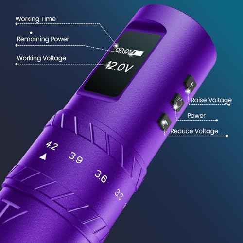 Tattoo Gun Wireless tattoo machine, 2400mAh Rotary Tattoo Machine with 7 stroke length Options, Pro Tattoo Guns with Motor Power reliable for all kinds of needles, ink (One Battery)