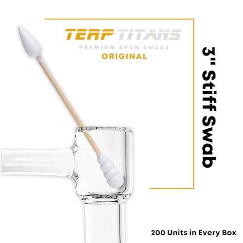 TerpTitans Original ? Bamboo Cotton Swabs | Dual-Tip: Spiral for Maximum Absorption & Fine Point for Pinpoint Precision | Extra Strong, Lint-Free | 200 Count Box