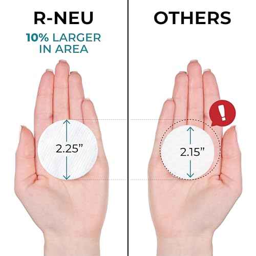 R-Neu Premium [Turkish] Cotton Rounds, 400 Count, Stitched, Waffle Textured, 100% Pure & Natural Cotton Pads for Face, Hypoallergenic Makeup Remover (4 Pack of 100)