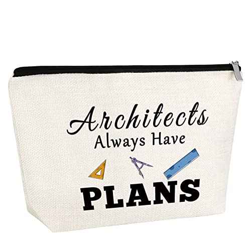 Architect Gift Graduation Gift for Women Architect Teacher Women Makeup Bag Architecture Engineer Gift Birthday New Year Eve Gift for Architect Mentor Instructor Teacher's Day Gift Travel Pouch