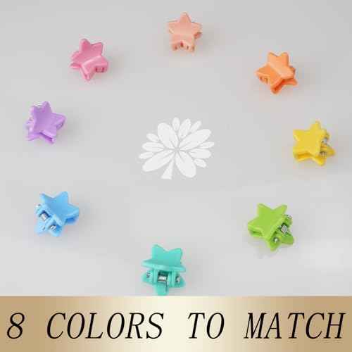 70PCS Mini Claw Clips Small Hair Clips With Fancy Box Star Hair Accessories for Women, Girls, Kids - Colorful Gift Set (Star-SET9)