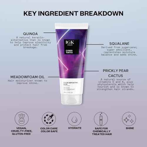 IGK Hair Gloss Toner & Color Depositing Mask | Vegan + Cruelty Free |
