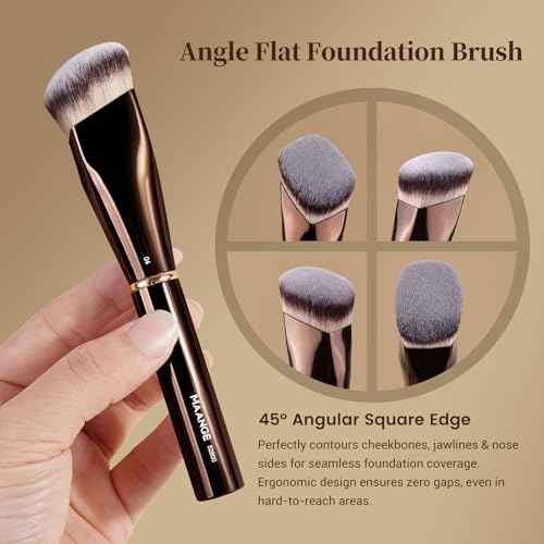 MAANGE Makeup Brushes 16Pcs Professional Foundation Powder Blush Contour Eyeshadows Double-End Makeup Brushes Set with Bag and Gift Box-CoffeeBrown