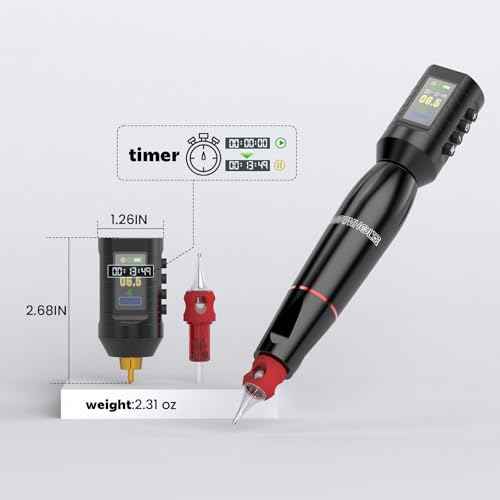 Wireless Tattoo Battery Pack Wormhole Tattoo Power Supply 1,800mAh Capacity with LED Digital Display Rechargeable Cordless Tattoo Power Supply RCA Lithium Battery Pack for Rotary Tattoo Machine WB15-A