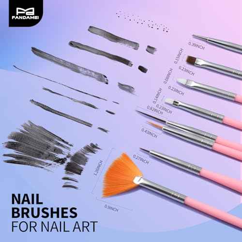 FANDAMEI Nail Art Tools, Nail Brush, 15 PCS Nail Art Brushes, 5 PCS Nail Dotting Tool, Nail Stand, Nail Holder For Painting Nails, Press On Nail Stand, Nail Tools, Nail Design Tools
