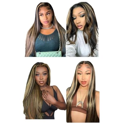 P1B/27 Highlight Bundles Human Hair Honey Blonde Straight 3 Bundles 20 22 24 inch Vinmdonm Unprocessed Virgin Remy Hair Extensions Ombre Bundle