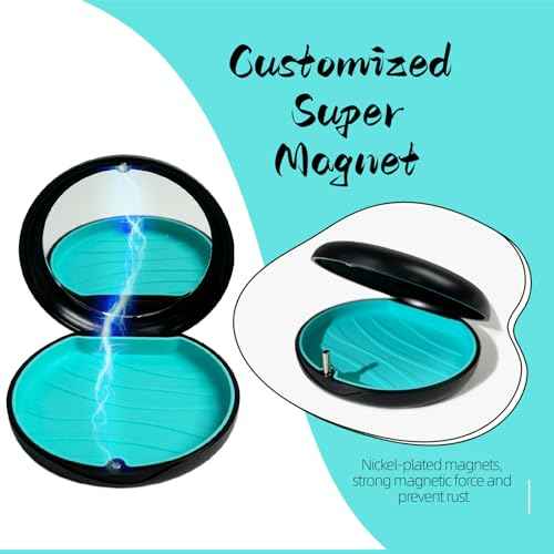 2 Pack Aligner Case with Mirror,Convenient Retainer Case for Invisalign Aligners, Night Guards, and Mouth Guards (1PC Black Cyan+1PC Black Purple)