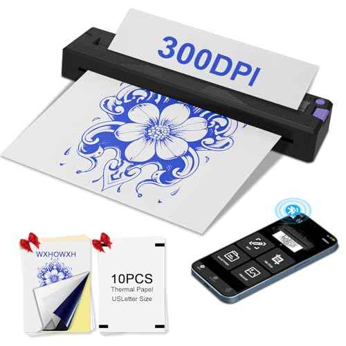 2026 New Tattoo Stencil Printer for Tattoo Artists&Beginners,300 DPI Tattoo Machine with Tattoo Transfer Paper,Portable Wireless Bluetooth Printer Compatible with Phone&PC
