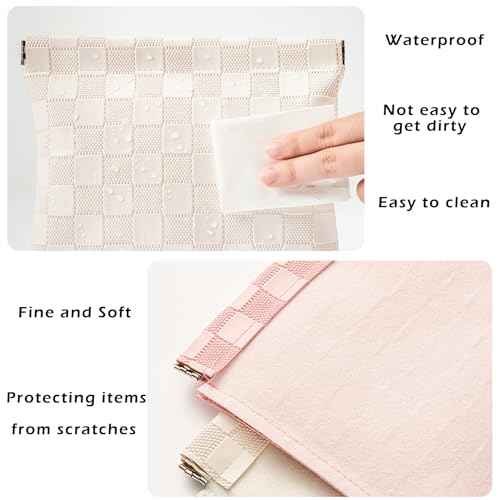 Leather Pocket Cosmetic Bag for Purse,Coin Purse Lipstick Cosmetic Accessories Organizer, Travel Kit Storage Pouch,Waterproof Portable No Zipper Self-closing