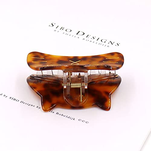 Yusier 2 PCS Cute Cat Claw Hair Claw Clip Two Sizes That Stay in Place Hair Clips Hair Clips fo Women Girl (Tortoiseshell Cat)