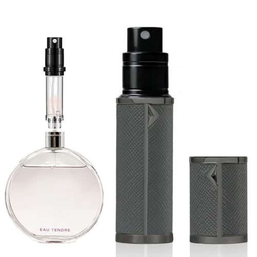 AB00GR 5ml Leather Perfume Atomiser Refillable, Bottom Fill Perfume Bottle, Portable and Leak-proof Suitable for Women and Men (AB00GR 5ml)