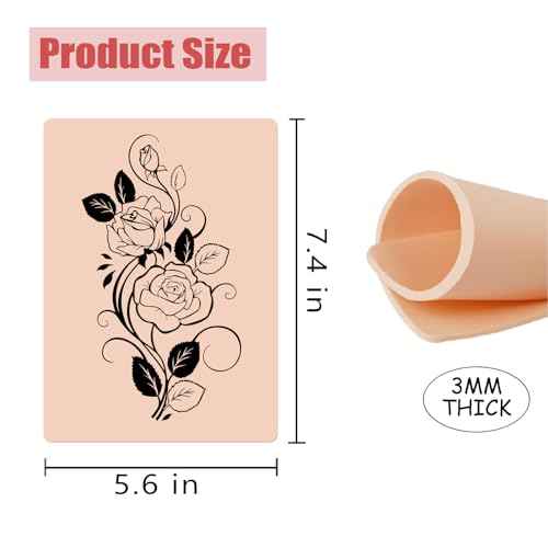3MM Fake Skin Tattoo - SOTICA 12pcs Tattoo Skin 3mm Tattoo Practice Skins 6¡¿8" Tattoo Fake Skin Silicone Practice Skin for Tattoo Thick Fake Tattoo Skin Piel Sint?tica Para Tatuar for Tattoo Supplies