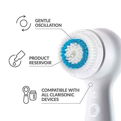 Clarisonic Deep Pore Facial Cleansing Brush Head Replacement for Mia 1, Mia 2, Mia Fit, Alpha Fit, Smart Profile Uplift and Alpha Fit X, 4 Count