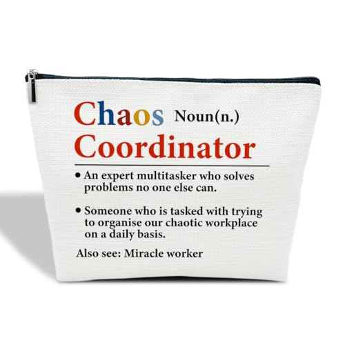 Chaos Coordinator Gifts for Boss Female Teachers Assistant Coworkers - Thank You Gifts for Coworkers Cosmetic Bag