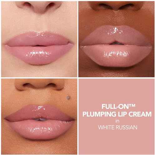 BUXOM Full-On Plumping Lip Cream, Hydrating Lip Plumper Gloss with Peptides & Hyaluronic Acid, High-Shine Tinted Formula for Fuller, Softer Lips, Cruelty-Free