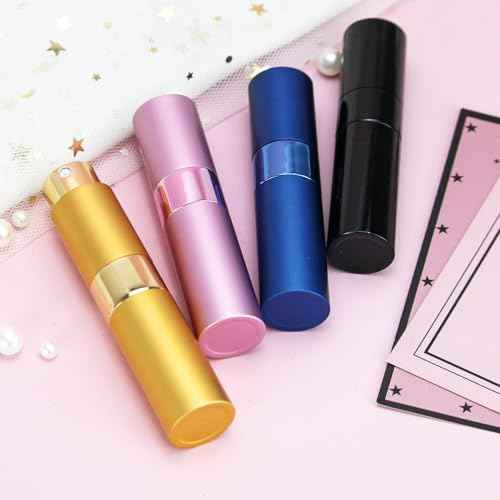 4PCS 8ML Refillable Perfume Atomizer Travel, Portable Mini Pocket Perfume Atomizer Bottle Spray for Women Mens Small Mister Spray Bottle for Travel Accessories