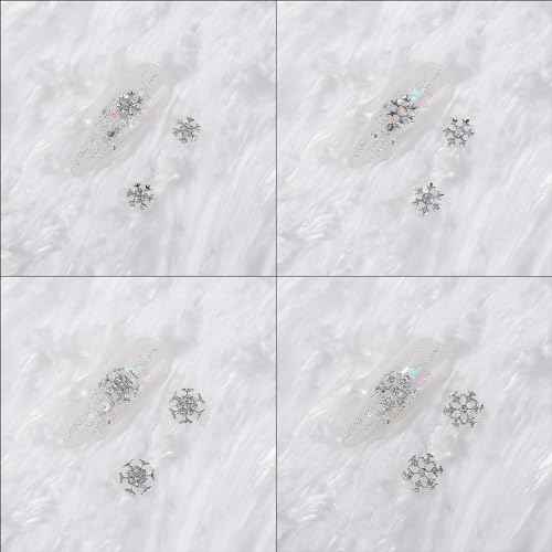 20Pcs Christmas Nail Charms 3D Silver Snowflake Nail Art Rhinestone for Acrylic Nails Alloy Snowflake Nail Charms Silver Metal Crystal Nail Jewels for Women DIY Christmas Winter Manicure