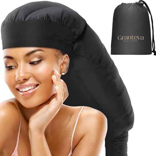 Large Hooded Hair Dryer Bonnet Attachment w/Integrated Headband - Reduces Heat Exposure Around Ears & Neck - Enhanced Size for Use with Rollers, Speeds Up Drying Time, Deep Conditioning at Home