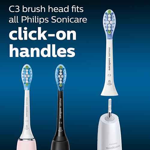 Philips Sonicare Genuine C3 Premium Plaque Control Toothbrush Heads, One Year Supply, 2 Brush Heads, Black, HX9044/95