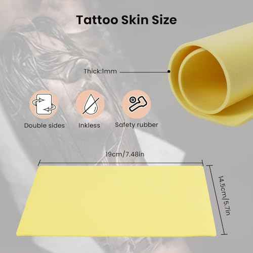 Blank Tattoo Practice Skin, 16 PCS Tattoo Practice Double Sides 5.71x7.48" (1mm) Fake Skin Tattooing and Microblading Eyebrow for Supplies, Beginners and Experienced Artists