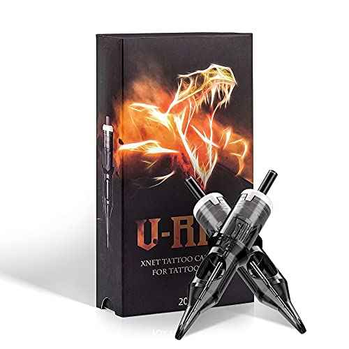 Xnet U-REX Tattoo Cartridge Needles #12 Standard 9RL Disposable Tattoo Needles 9 Round Liner Long Taper 1209RL 20Pcs Supply for Rotary Tattoo Pen Machine Gun