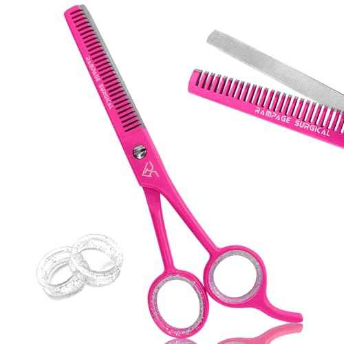 Professional Hairdresser Thinning Scissors 6.5'' - Pink Hair Cutting Thinning Shears, Japanese Stainless Steel Barber Thinning Scissor for Men & Women (Thinning Scissors, Japanese, B-5)