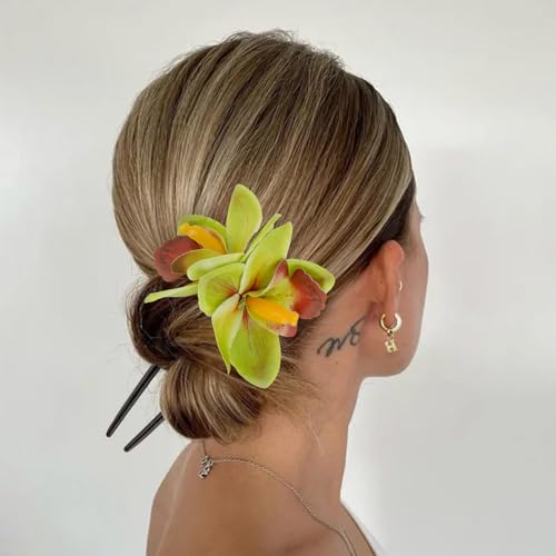 5 Pack Hawaiian Flower Hair Clips for Women Flower Hairpins Cute Beach Accessories Summer Hairpins Flowers for Hair