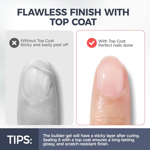 UNA GELLA Builder Gel For Nails, 7 In 1 Clear Hard nail Strengthener Builder Gel For Apex Building/Nail Extension, Led Lamp Needed