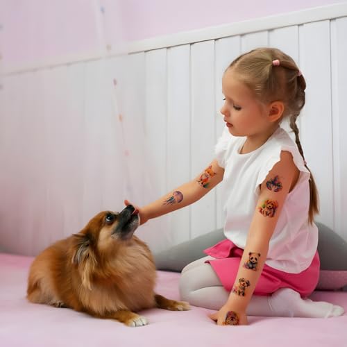 120PCS Temporary Tattoos for Kids, Cute Animal Temporary Tattoos for Boys Girls, Fake Tattoos Stickers for Birthday Party Gifts, Home Activity, Class Prizes, Carnival Rewards