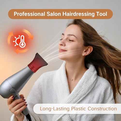 2PCS Hair Dryer Attachment Universal Black Plastic Blower Nozzle Replacement Styling Tool for Home Use or Professional Salon Hairdressing Blow Outer Diameter 4.2cm to 4.6cm