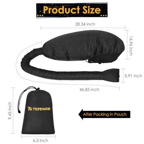 Hair Dryer Bonnet Attachment: Upgraded Extra Large Hooded Dryer Adjustable Hair Dryer Caps - Easy to Use for Natural Curly Textured Hair Care Styling Fast Drying - Black