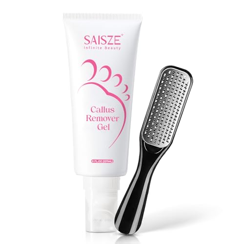 Foot Callus Remover with Foot File, Extra Strength Callus Remover Gel with Brush Head, Professional Dead Skin Removal for Feet, 8oz
