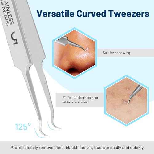 WSYUB Blackhead Remover Tweezers,Ingrown Hair Tweezers, Precision Blackhead Pimple Extractor, Cell Clips Tweezers, Tweezers for Women Facial Hair