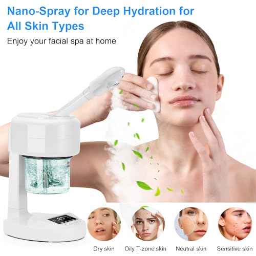 JOSTZHXIN Facial Steamer Nano Ionic Face Steamer with Extendable Arm,Portable Facial Steamer 360¡ÆRotating Nozzle Esthetician Steamer for Personal Care at Home or Salon