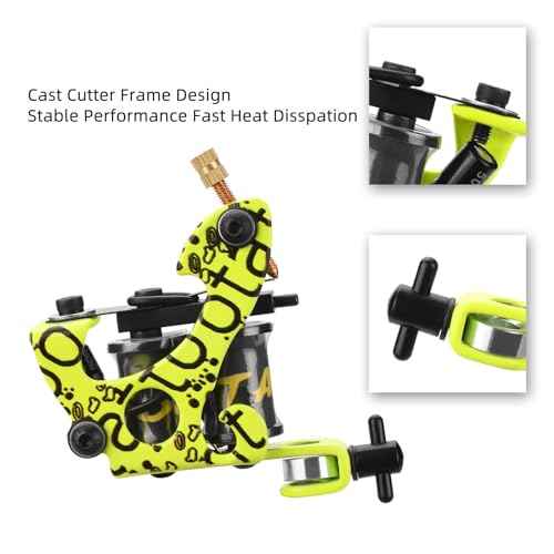 ATOMUS Liner Coil Tattoo Machine 8 Wrap Iron Frame Tattoo Gun for Line Work Cast Iron Body Low Noise Tattoo Beginner Artist Tool