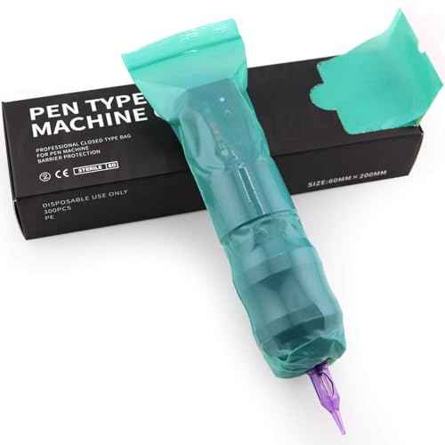 300pcs Tattoo Machine Covers Sealable Type - 2.4¡¿8 Inch Jungle Green Tattoo Pen Covers Machine Bags Sleeves for Cartridge Tattoo Machine - Professional Tattoo Supplies & Accessories