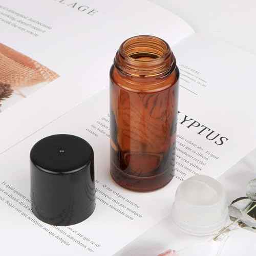 2Pcs Brown 30ml Glass Essential Oil Roller Bottles Refillable Roll on Bottles Empty Deodorant Bottle Containers Rollerball Bottles Beauty and Personal Care Tools for Fragrance Cosmetics