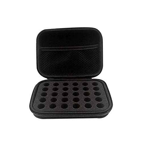 DHXYZZB Essential Oils Carrying Case Holds 30 Grids for 1-3ML Roller Bottles Storage peptide vial case for fridge Organizer Bag Hard Shell for Home, Travel, and Presentations(Black)