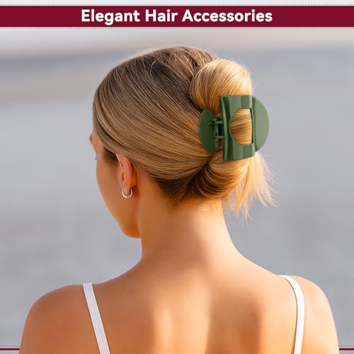 6pcs Flat Claw Clip - Strong Hold Flat Claw Clips for Women Girls, No Slip Hair Claw Clips for Thick Hair Styling Accessories