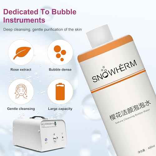 ELitzia Oxygen Bubble Machine - Sakura Beauty Bubble Solution for Deep Facial Cleaning, Moisturizing and Oil Control - 400ml/13.5Fl.oz