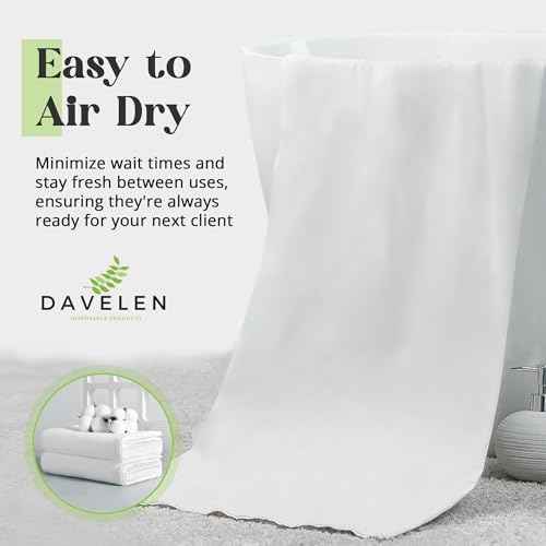 DAVELEN Disposable Large Luxury Towels (50-Count) Spa and Salon Quality Softness for Guests, Clients | Hair, Face, Body Use | Luxurious Comfort, Ecofriendly (050, 32x16 inches)
