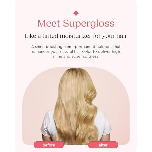 Glaze Supergloss Color Conditioning Gloss With Dispensing Pump ? Hydrating Semi-Permanent Color Hair Gloss & Shine Boost ? For Medium to Dark Blonde Hair ? 6.4 Fl Oz - Warm Blonde