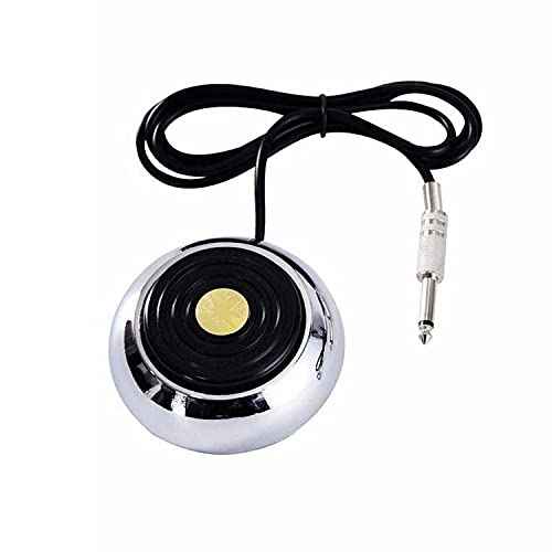 JinYan Tattoo Foot Pedal,Round Stainless Steel Tatto Foot Pedal Gem Style 360 Degree Switch With 5¡± ft Clip Cord for Tattoo Machine Power Supply Tattooing Kits Supplies