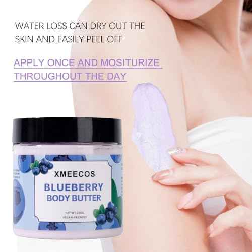 XMEECOS Body Butter| Moisturizing| Vegan friendly| Cruelty-free| for men and women| Gentle| Great for dry skin (new sweet ingredients) (Blueberry)
