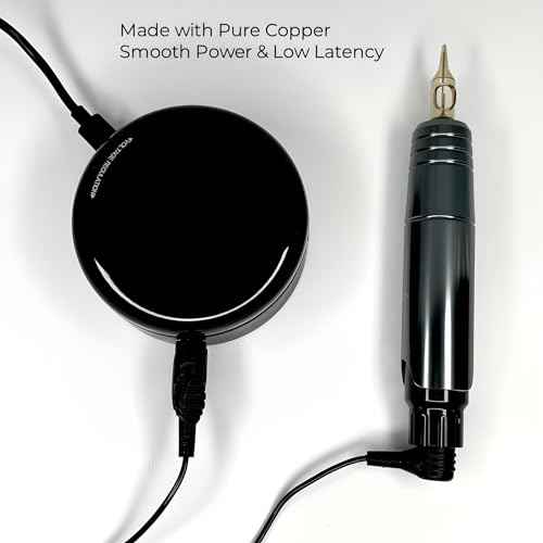 Lightweight RCA Tattoo Clip Cord - 90 Degree RCA to 6.35mm (1/4") Connector Cable for Professional Rotary Machine Gun, Cables for PMU Tattoo Pen Power Supply (6FT, 1Pack)