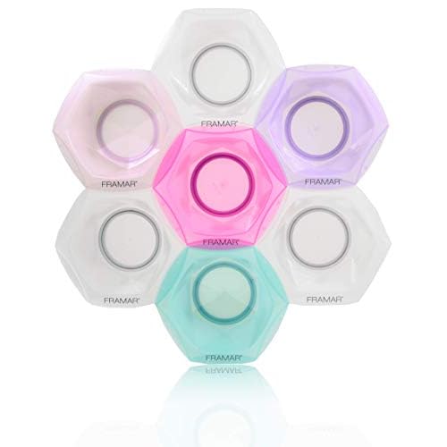 FRAMAR Connecting Hair Dye Bowl Set ? Hair Color Bowls For Hairstylist, Salon Color Bowls, Hairstylist Essentials, Interlocking Feature ? 7 Pack
