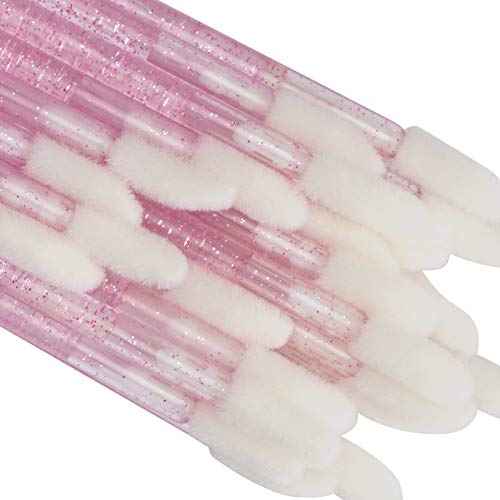 tifanso 300 PCS Lip Brush, Disposable Makeup Applicators, Lip Gloss Brush Lipstick Applicator Wands, Multicolor Makeup Tool Kits Beauty Lipstick Cosmetic (Crystal Pink)
