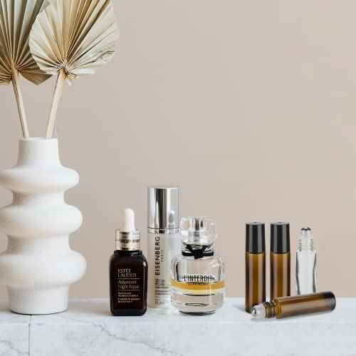 10ML Essential Oil Roller Bottles, 6 Pack Amber Oil Roller Bottles for Essential Oils, Roll on Bottle with Stainless Steel Balls(6 Labels, Opener, Funnel, Dropper Included)