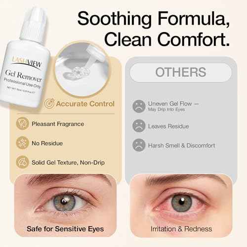 LASHVIEW Sensitive Lash Remover for Lash Extensions - Clear Eyelash Extension Remover Gel 15ml